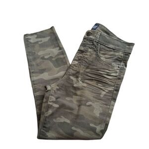 GAP Camo Print Skinny Jeans Women's Size 6 Petite High Waist Dark Camo